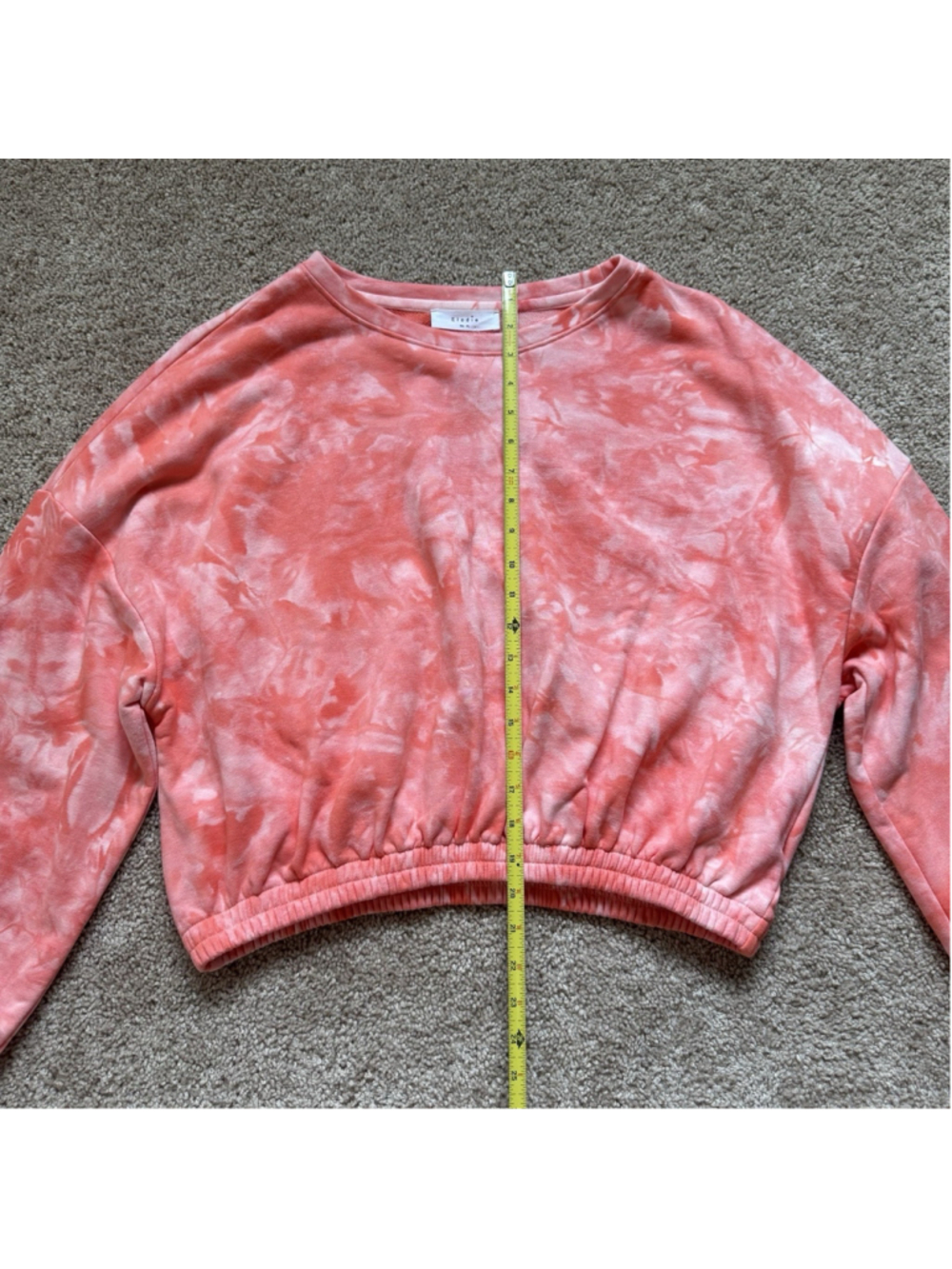 Elodie Womens Size XL Pink Tie Dye Cropped Pullover Sweatshirt - Picture 6 of 8